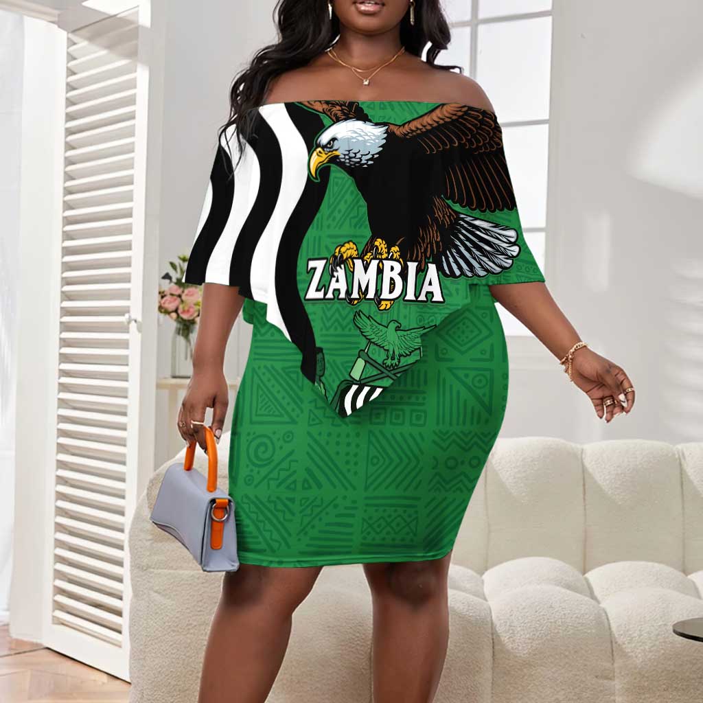 Icitungu ca Zambia Off Shoulder Short Dress One Zambia One Nation