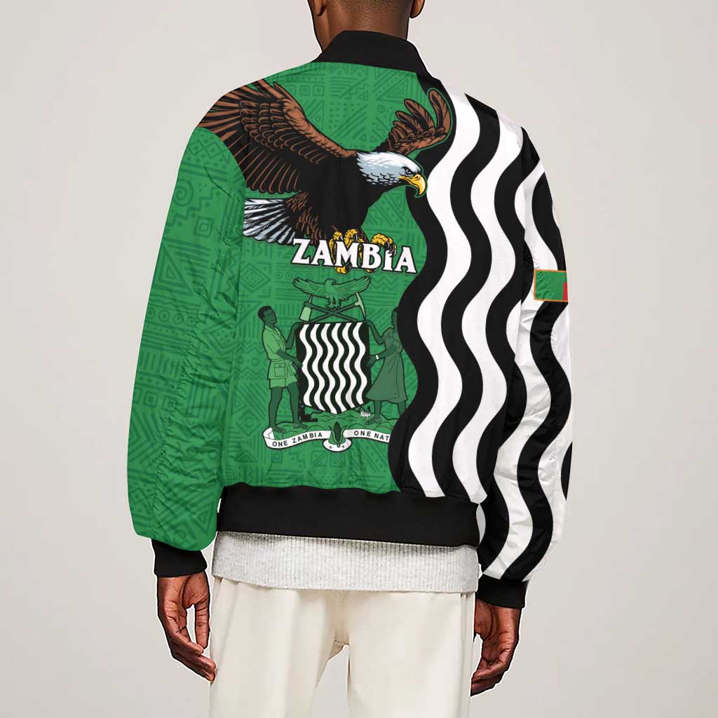 Icitungu ca Zambia Sleeve Zip Bomber Jacket One Zambia One Nation