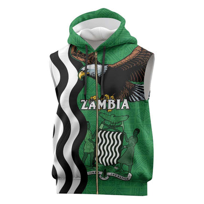 Icitungu ca Zambia Sleeveless Zip Hoodie One Zambia One Nation - African Pride