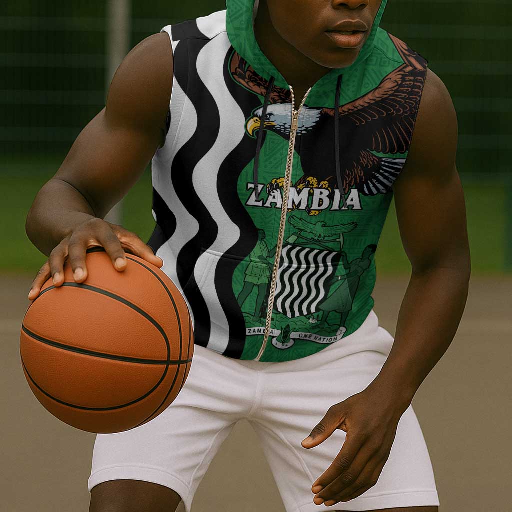 Icitungu ca Zambia Sleeveless Zip Hoodie One Zambia One Nation - African Pride