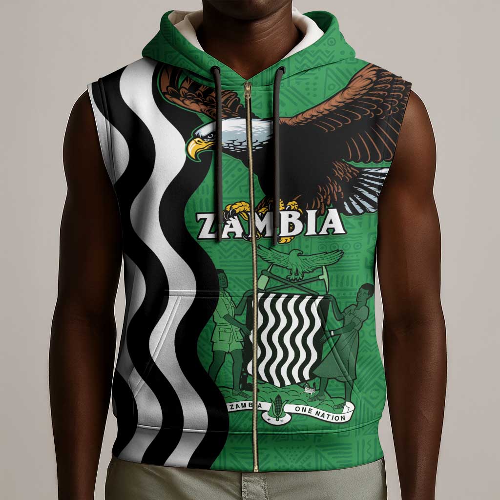 Icitungu ca Zambia Sleeveless Zip Hoodie One Zambia One Nation - African Pride