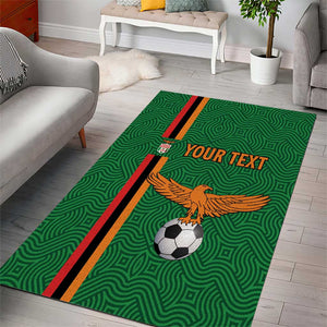 Custom Zambia Football Area Rug Go Chipolopolo
