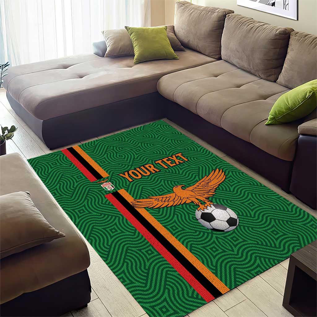 Custom Zambia Football Area Rug Go Chipolopolo