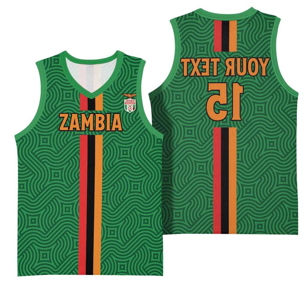 Custom Zambia Football Basketball Jersey Go Chipolopolo - African Pride