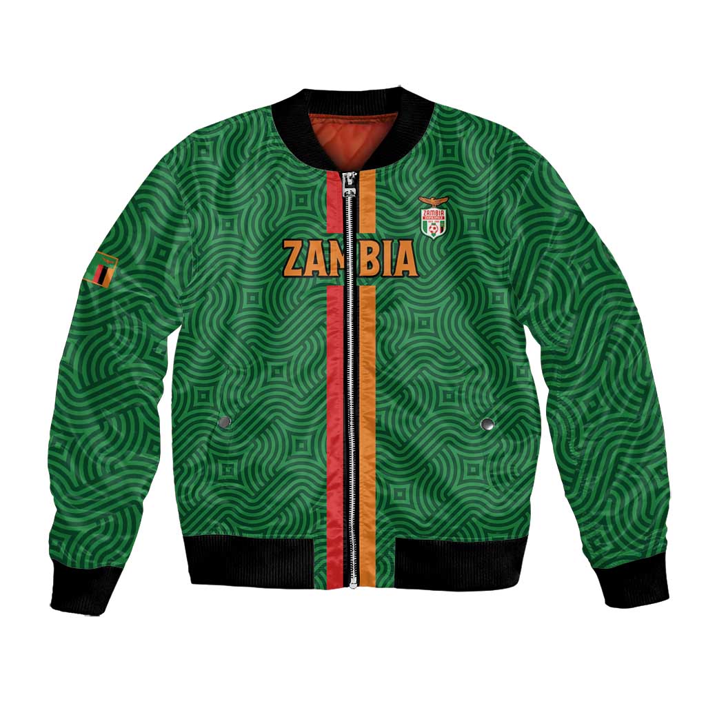 Custom Zambia Football Bomber Jacket Go Chipolopolo