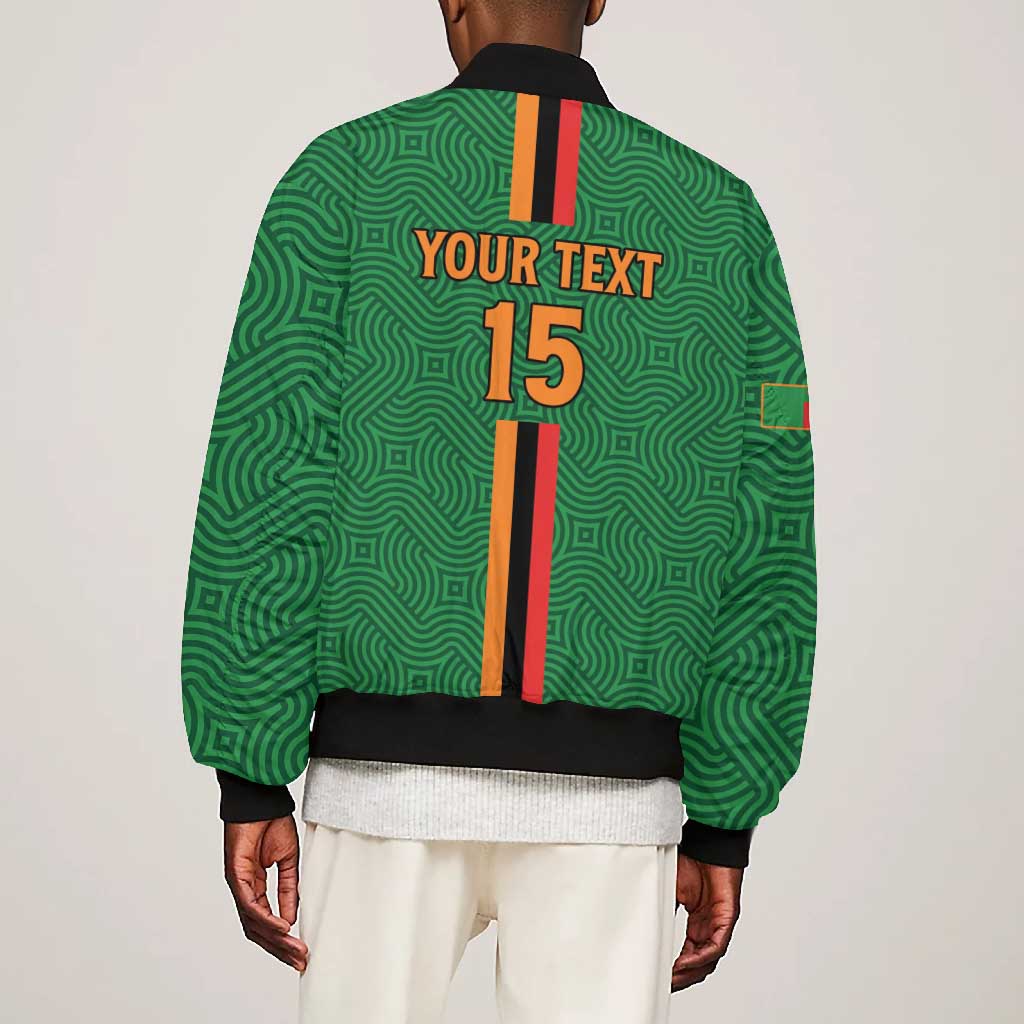 Custom Zambia Football Bomber Jacket Go Chipolopolo