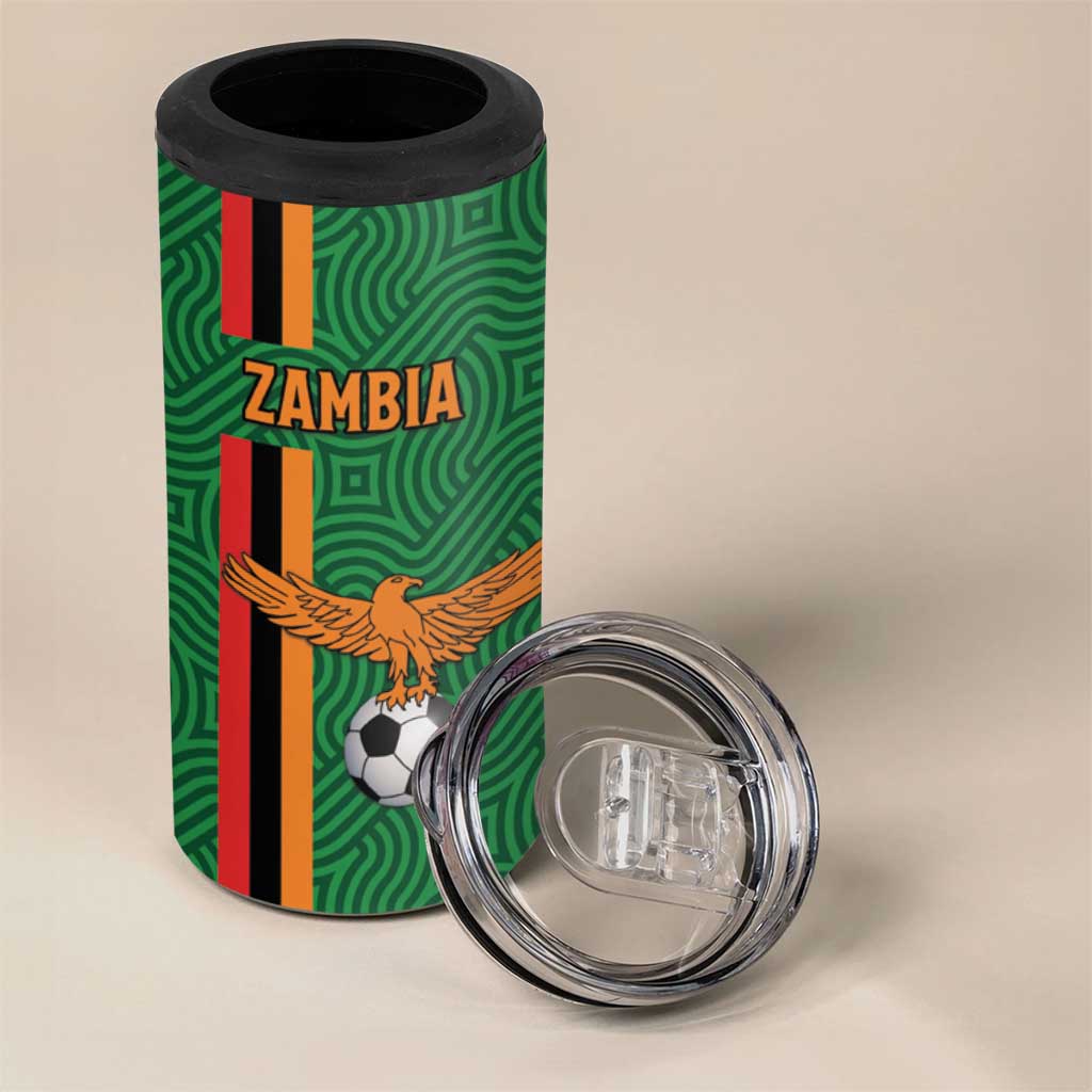Custom Zambia Football 4 in 1 Can Cooler Tumbler Go Chipolopolo