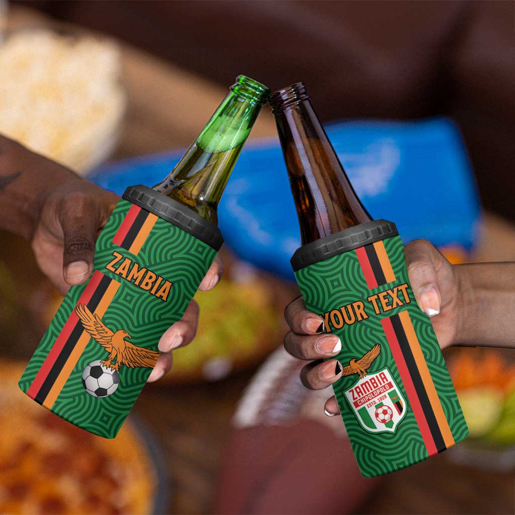 Custom Zambia Football 4 in 1 Can Cooler Tumbler Go Chipolopolo
