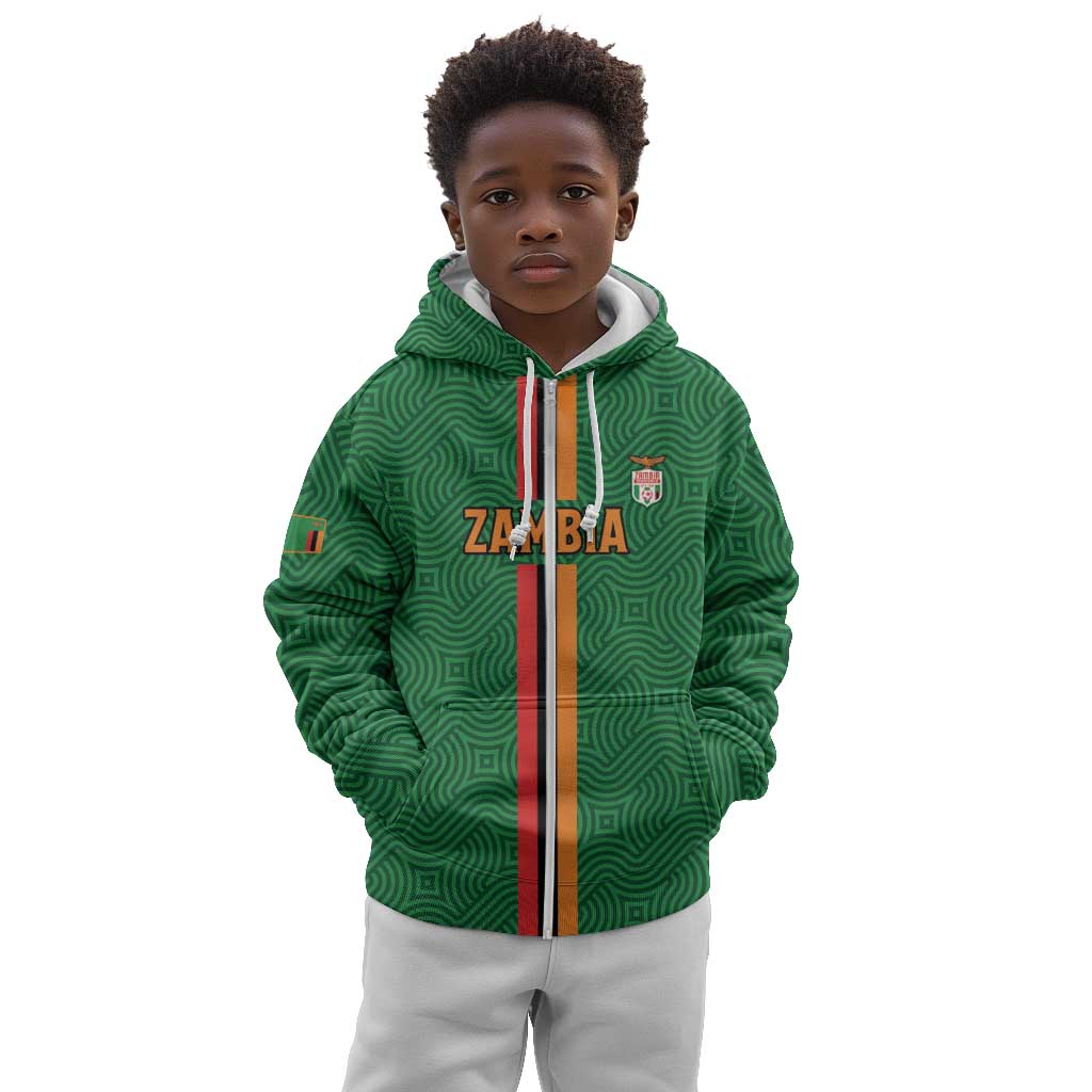Custom Zambia Football Kid Hoodie Go Chipolopolo