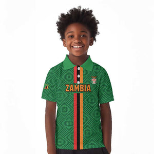 Custom Zambia Football Kid Polo Shirt Go Chipolopolo