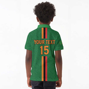 Custom Zambia Football Kid Polo Shirt Go Chipolopolo