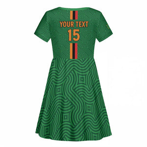 Custom Zambia Football Kid Short Sleeve Dress Go Chipolopolo
