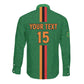 Custom Zambia Football Long Sleeve Button Shirt Go Chipolopolo