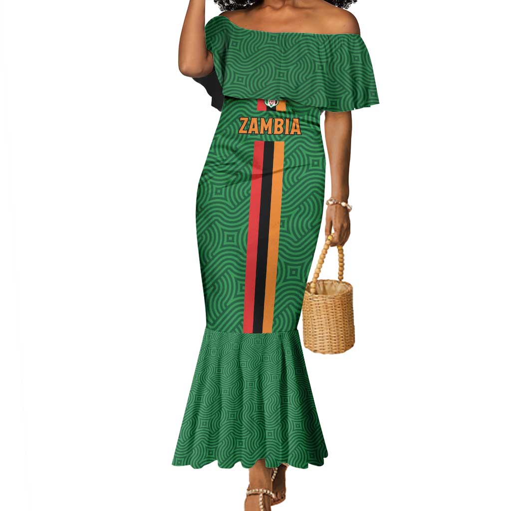 Custom Zambia Football Mermaid Dress Go Chipolopolo
