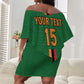 Custom Zambia Football Off Shoulder Short Dress Go Chipolopolo