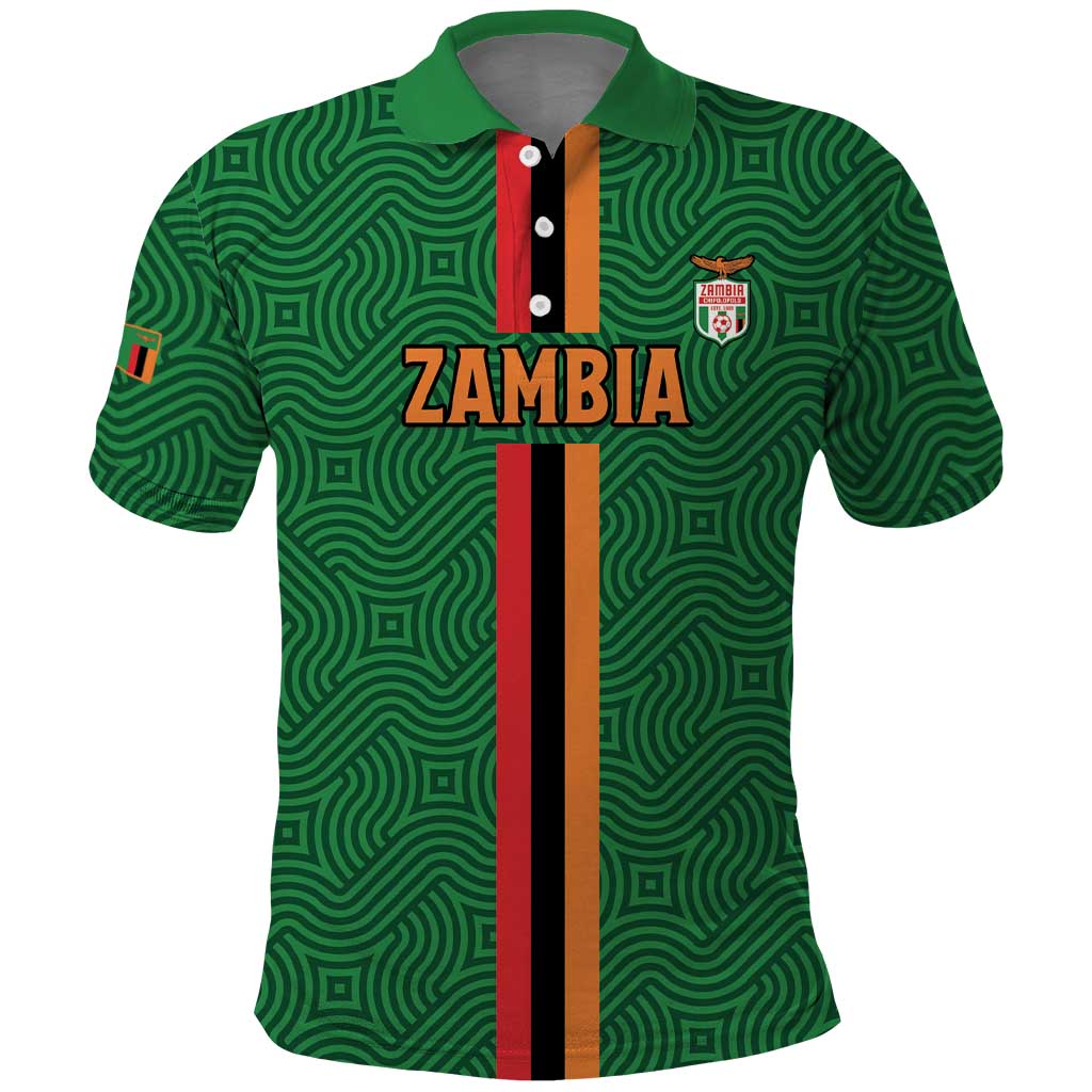 Custom Zambia Football Polo Shirt Go Chipolopolo