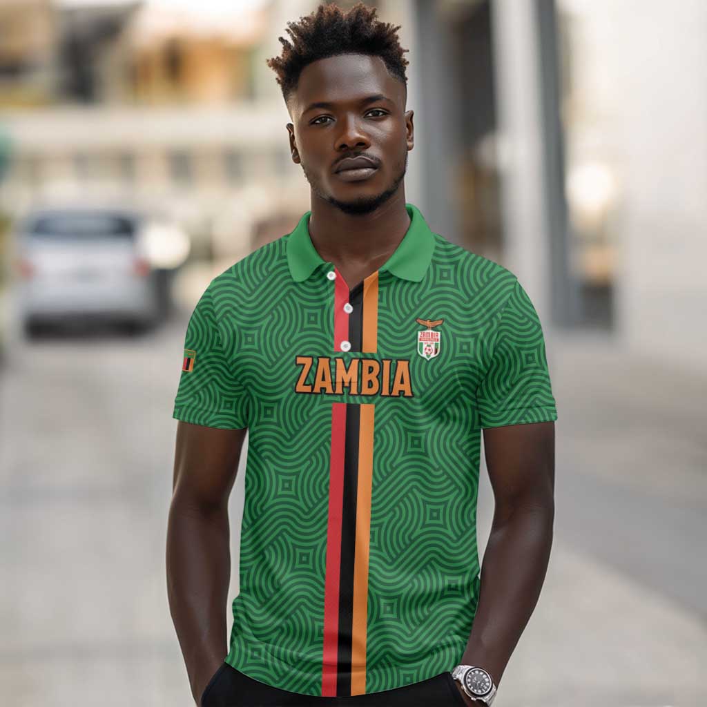 Custom Zambia Football Polo Shirt Go Chipolopolo