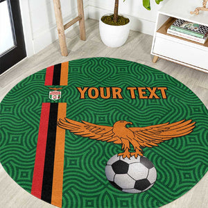 Custom Zambia Football Round Carpet Go Chipolopolo