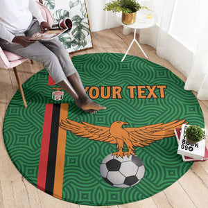 Custom Zambia Football Round Carpet Go Chipolopolo