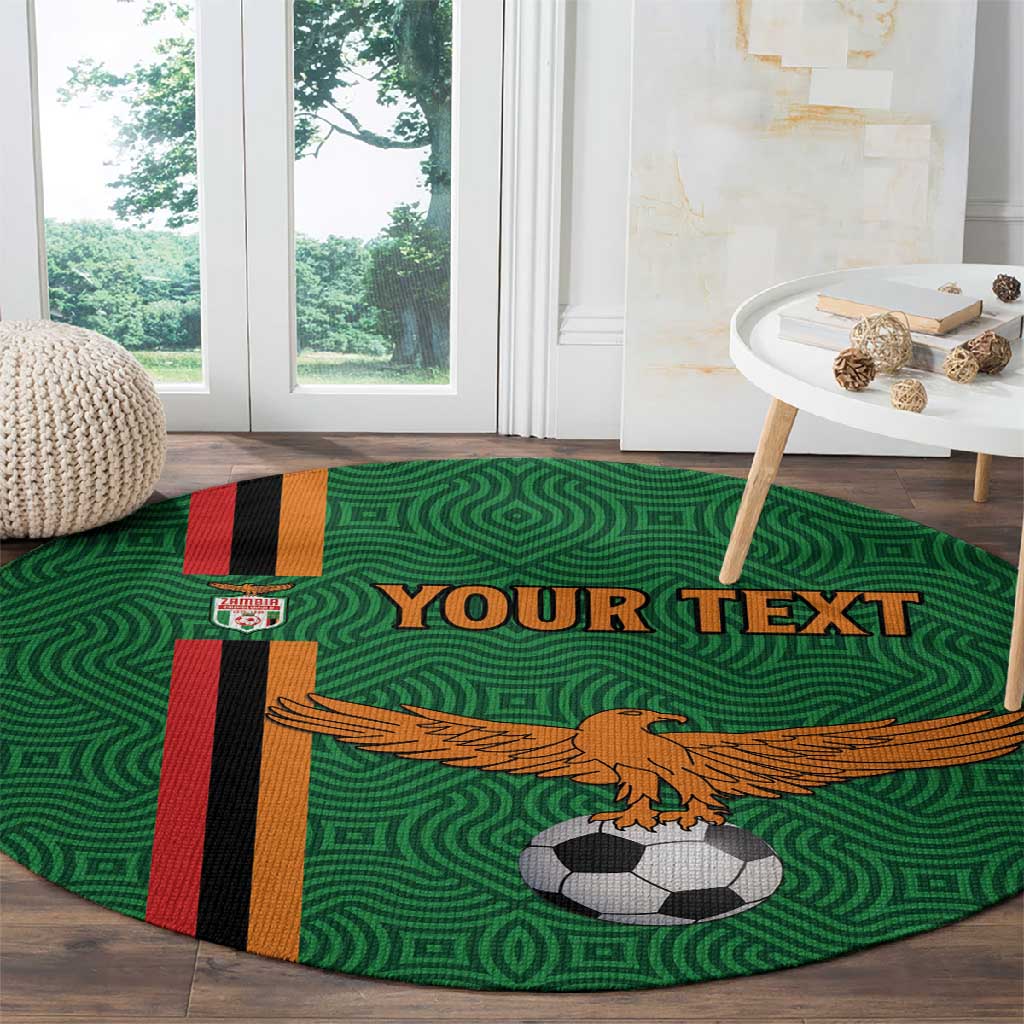 Custom Zambia Football Round Carpet Go Chipolopolo