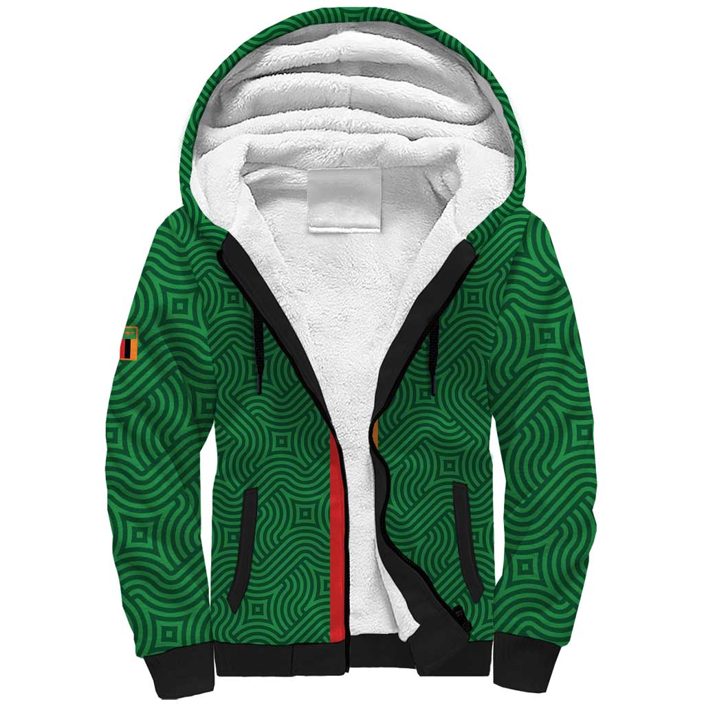 Custom Zambia Football Sherpa Hoodie Go Chipolopolo