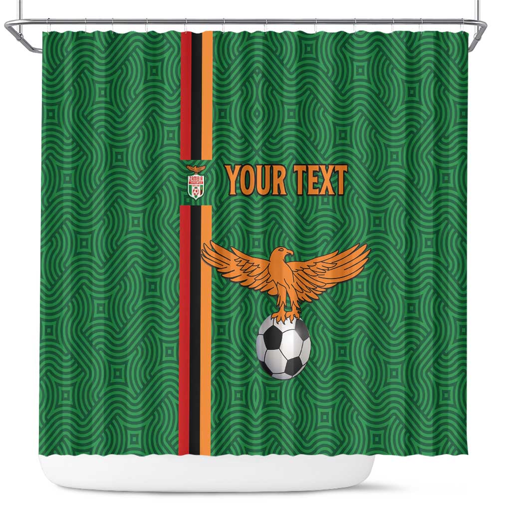 Custom Zambia Football Shower Curtain Go Chipolopolo