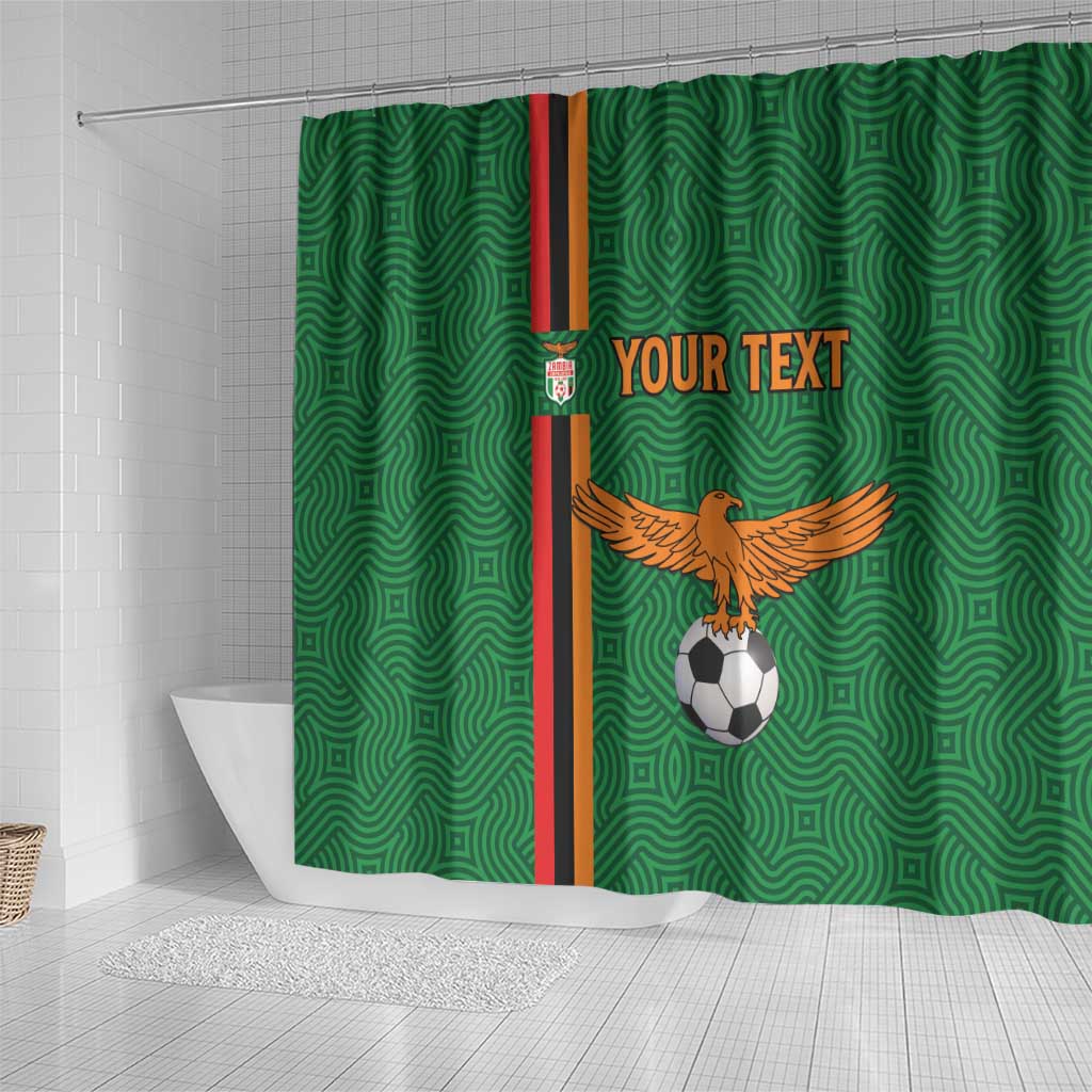 Custom Zambia Football Shower Curtain Go Chipolopolo