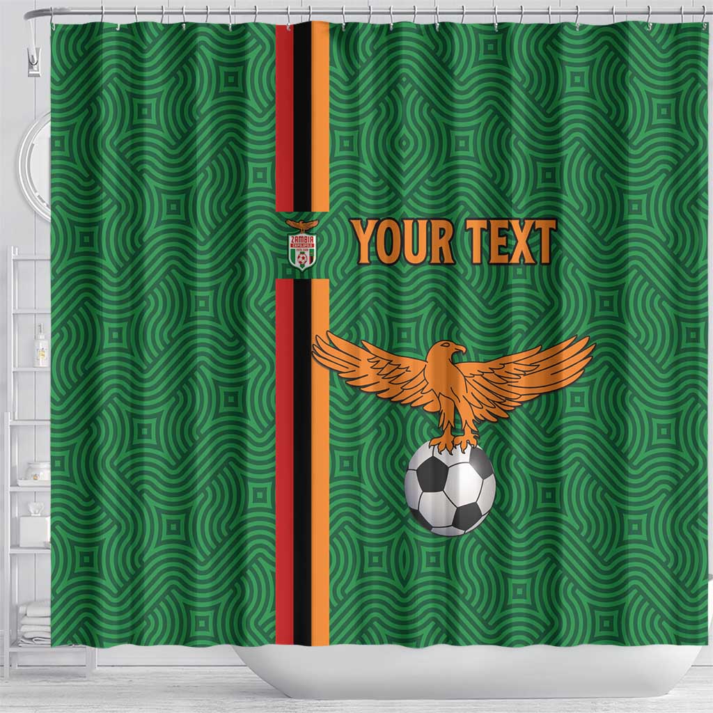 Custom Zambia Football Shower Curtain Go Chipolopolo