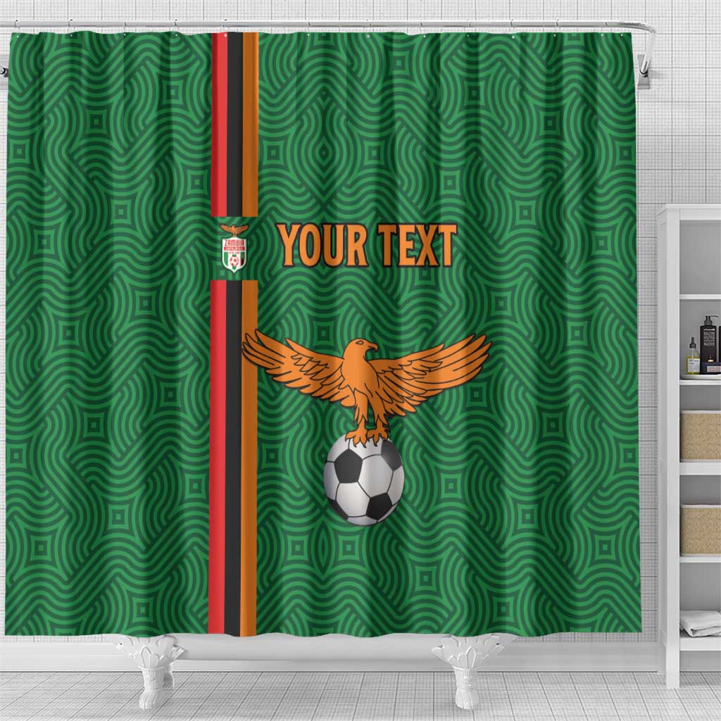 Custom Zambia Football Shower Curtain Go Chipolopolo