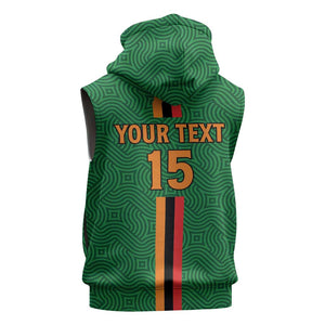 Custom Zambia Football Sleeveless Hoodie Go Chipolopolo - African Pride