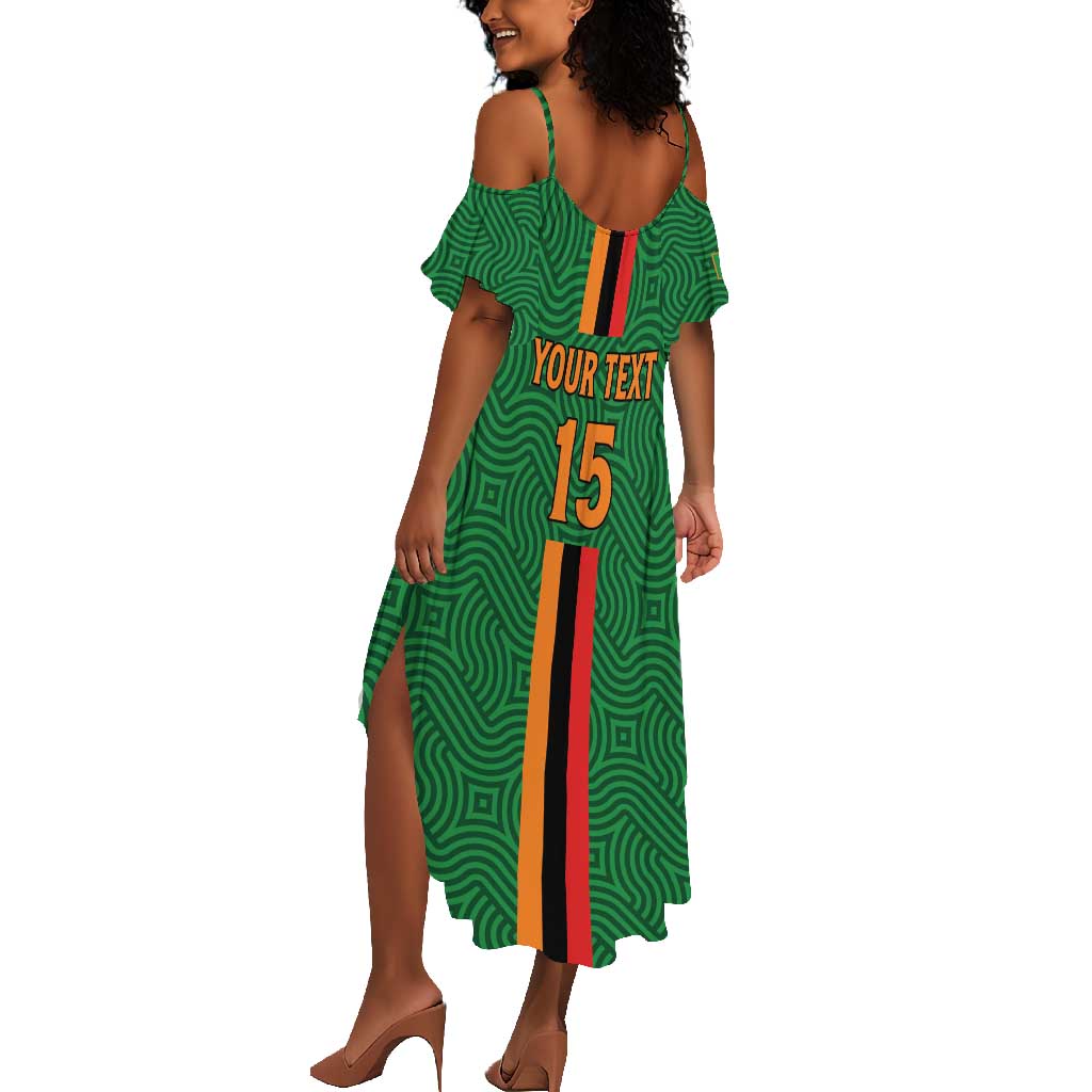 Custom Zambia Football Summer Maxi Dress Go Chipolopolo