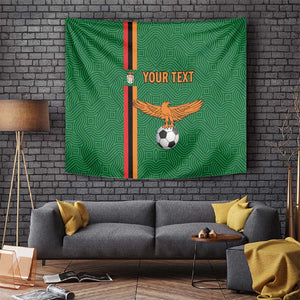Custom Zambia Football Tapestry Go Chipolopolo