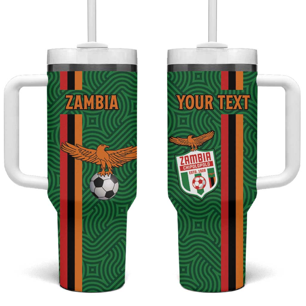 Custom Zambia Football Tumbler With Handle Go Chipolopolo