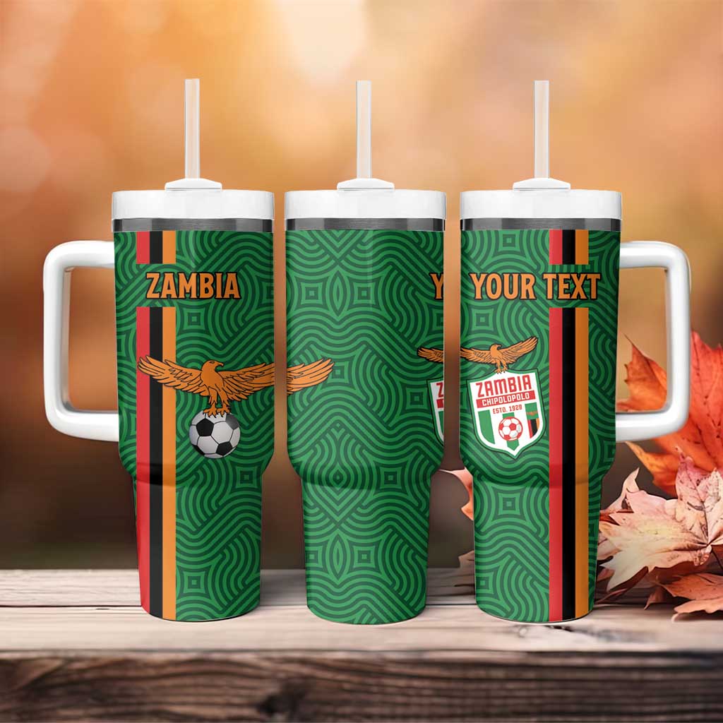 Custom Zambia Football Tumbler With Handle Go Chipolopolo
