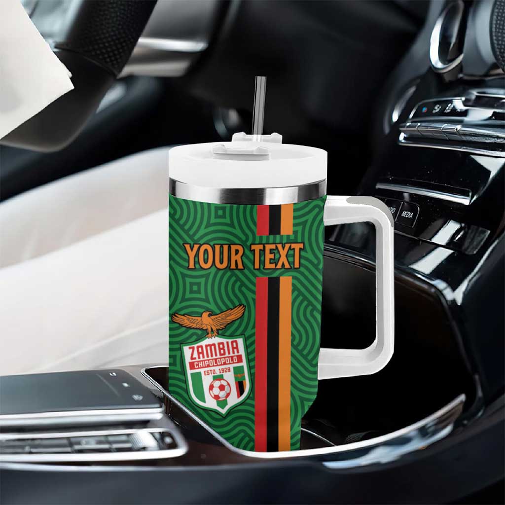 Custom Zambia Football Tumbler With Handle Go Chipolopolo