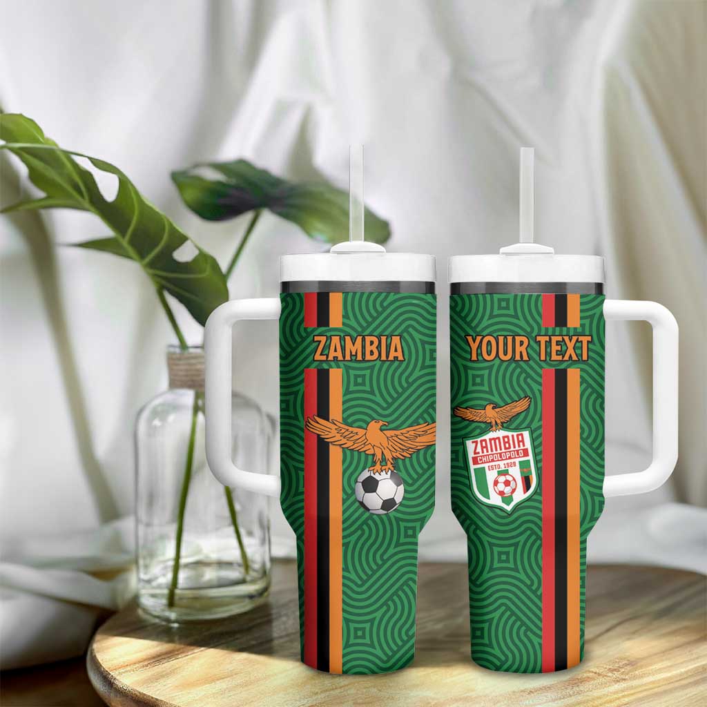 Custom Zambia Football Tumbler With Handle Go Chipolopolo