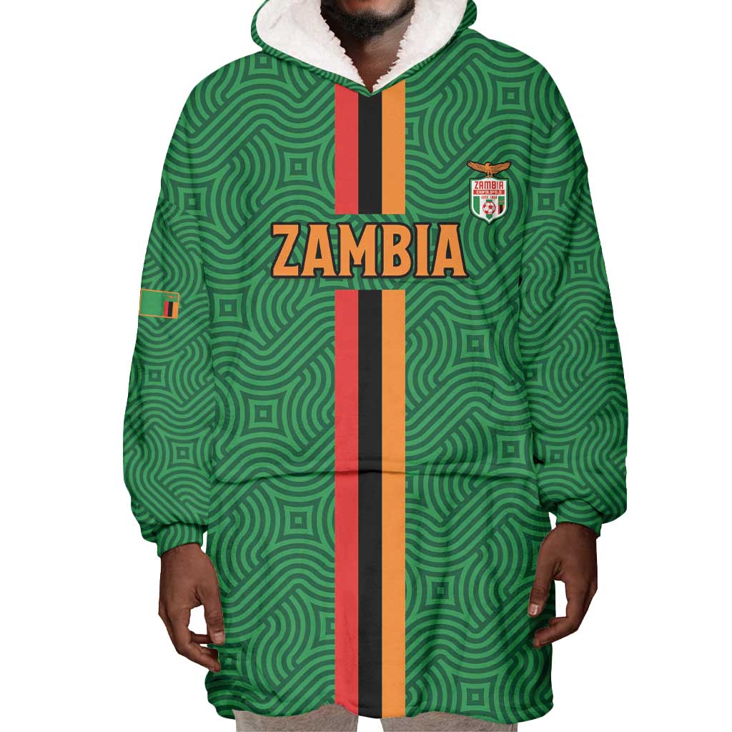 Custom Zambia Football Wearable Blanket Hoodie Go Chipolopolo