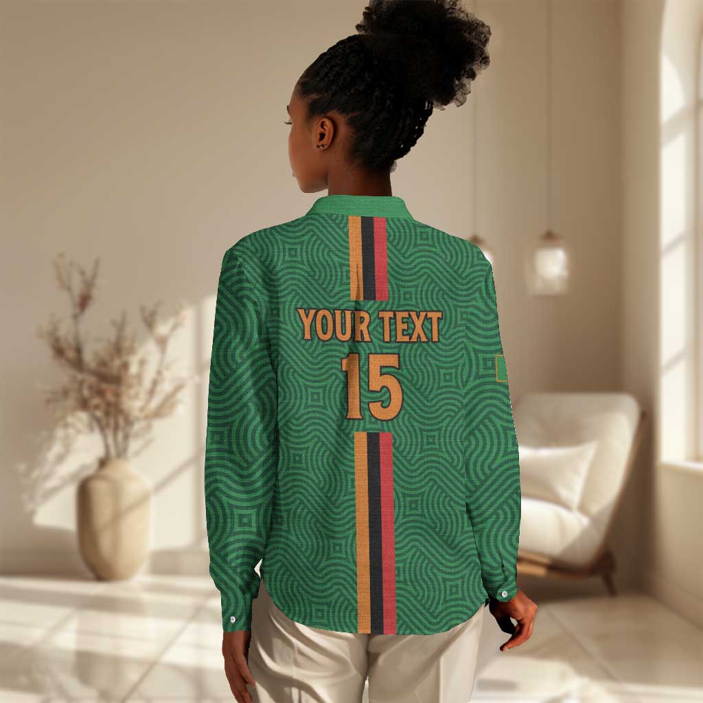 Custom Zambia Football Women Casual Shirt Go Chipolopolo