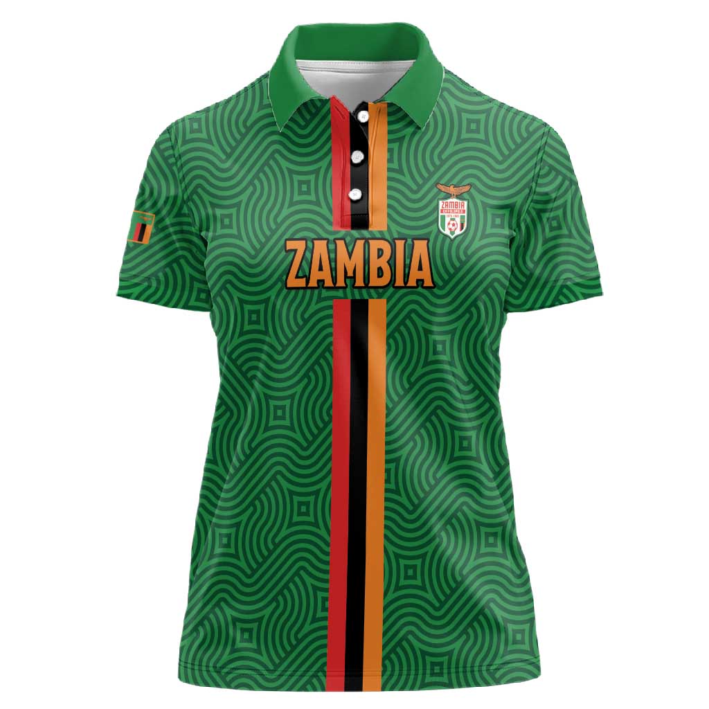 Custom Zambia Football Women Polo Shirt Go Chipolopolo