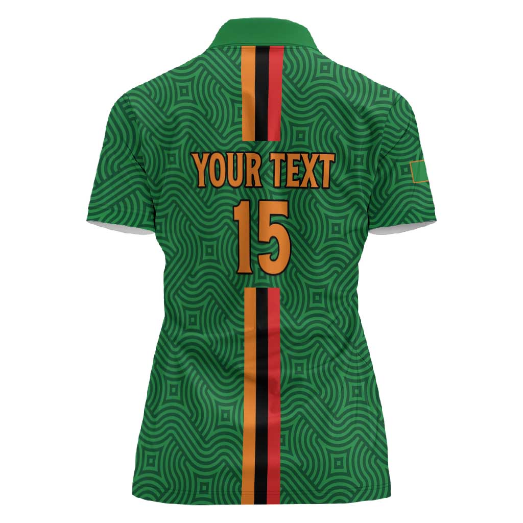 Custom Zambia Football Women Polo Shirt Go Chipolopolo
