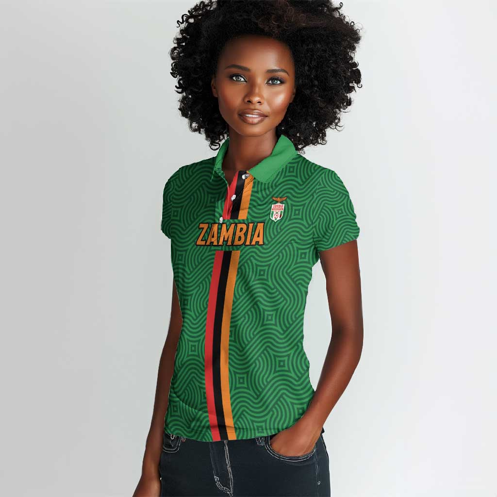 Custom Zambia Football Women Polo Shirt Go Chipolopolo