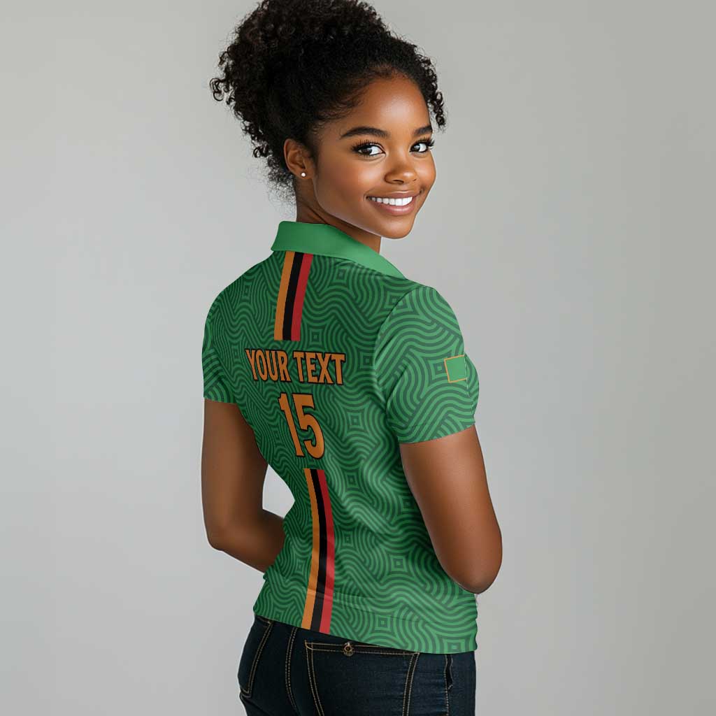 Custom Zambia Football Women Polo Shirt Go Chipolopolo