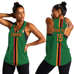 Custom Zambia Football Women Racerback Tank Go Chipolopolo
