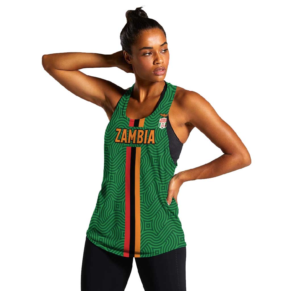 Custom Zambia Football Women Racerback Tank Go Chipolopolo
