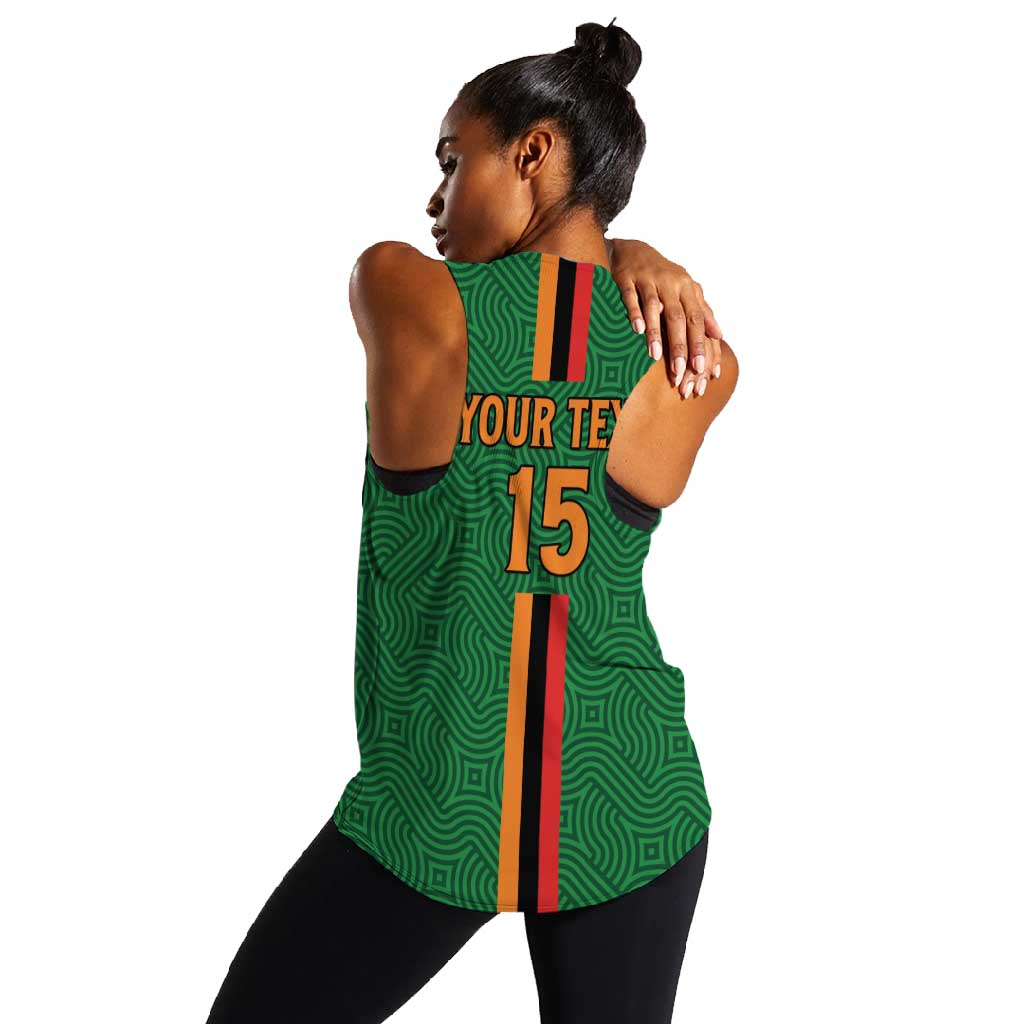 Custom Zambia Football Women Racerback Tank Go Chipolopolo