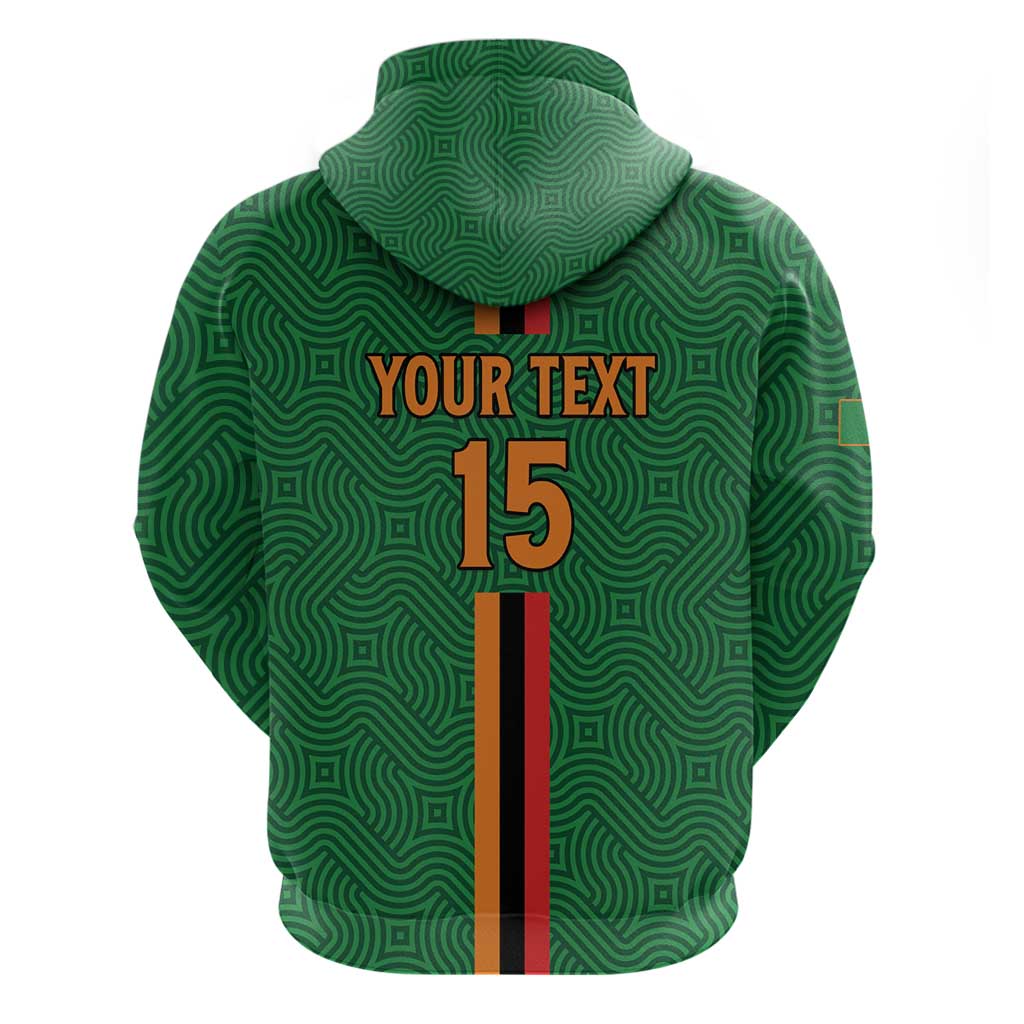 Custom Zambia Football Zip Hoodie Go Chipolopolo