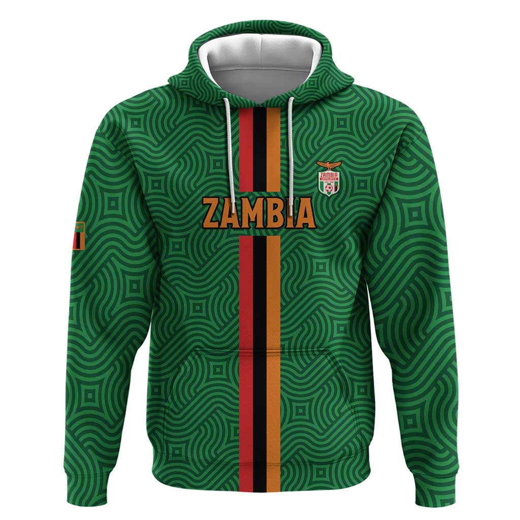 Custom Zambia Football Zip Hoodie Go Chipolopolo