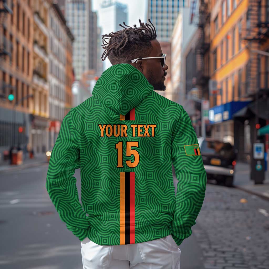 Custom Zambia Football Zip Hoodie Go Chipolopolo