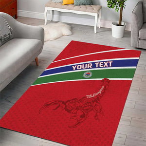 Custom Gambia Football Area Rug Scorpions Never Die