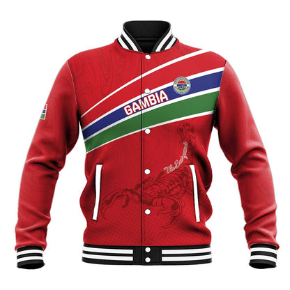Custom Gambia Football Baseball Jacket Scorpions Never Die